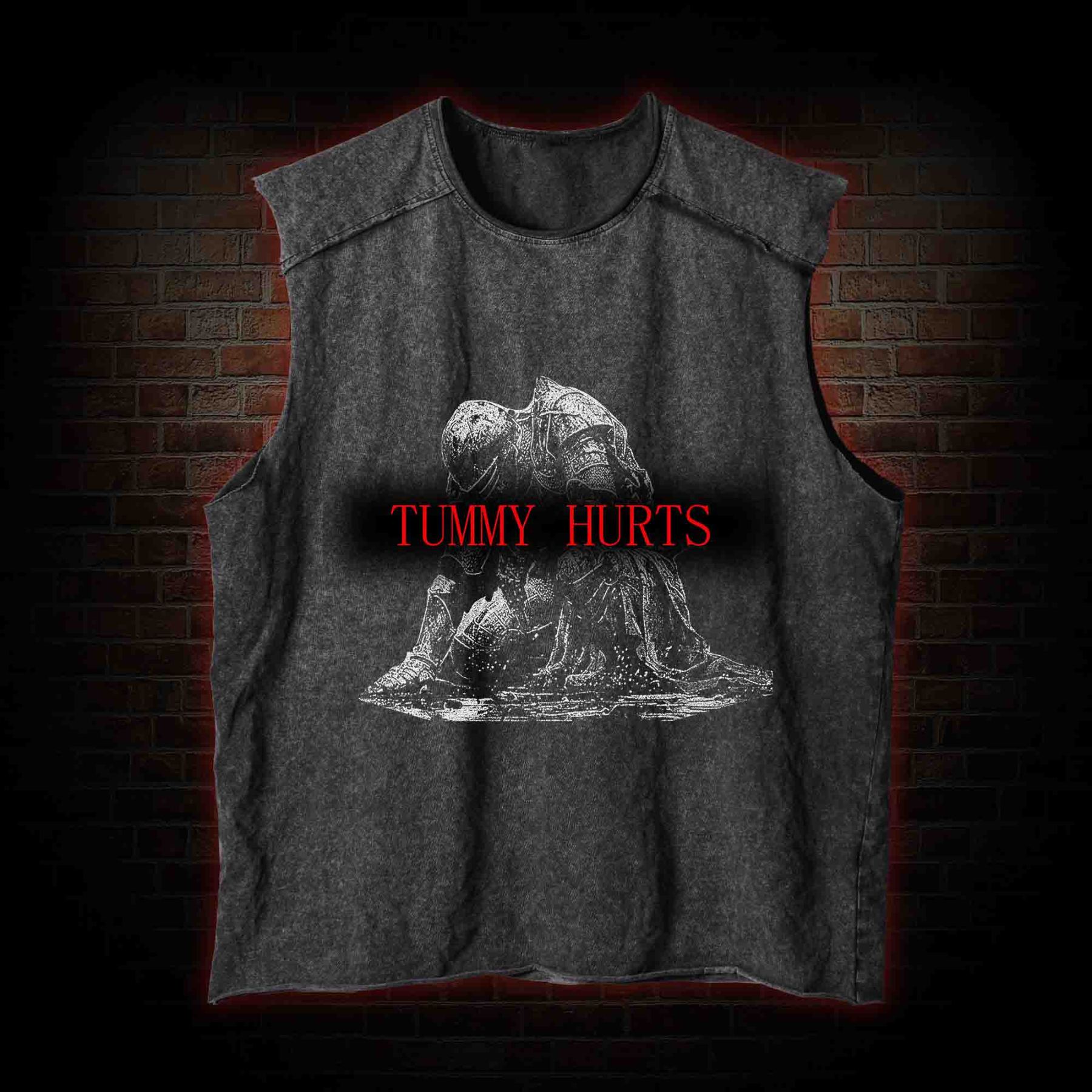 Retro Tummy Hurts Vintage Washed Tank Top