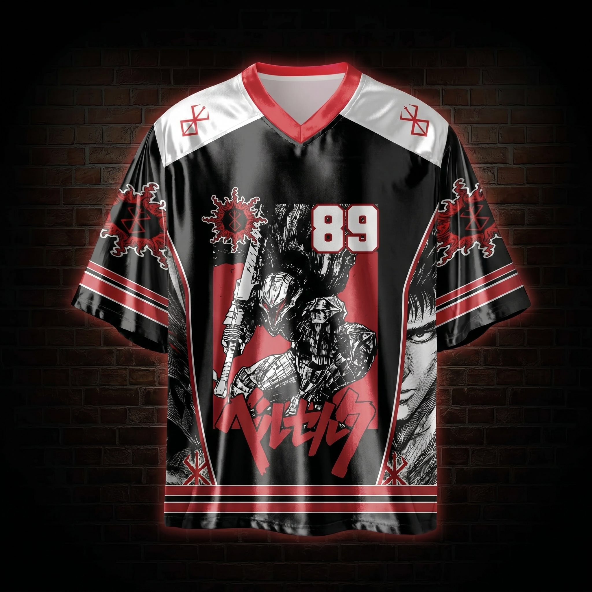 Black Swordsman Shiny Oversized Jersey