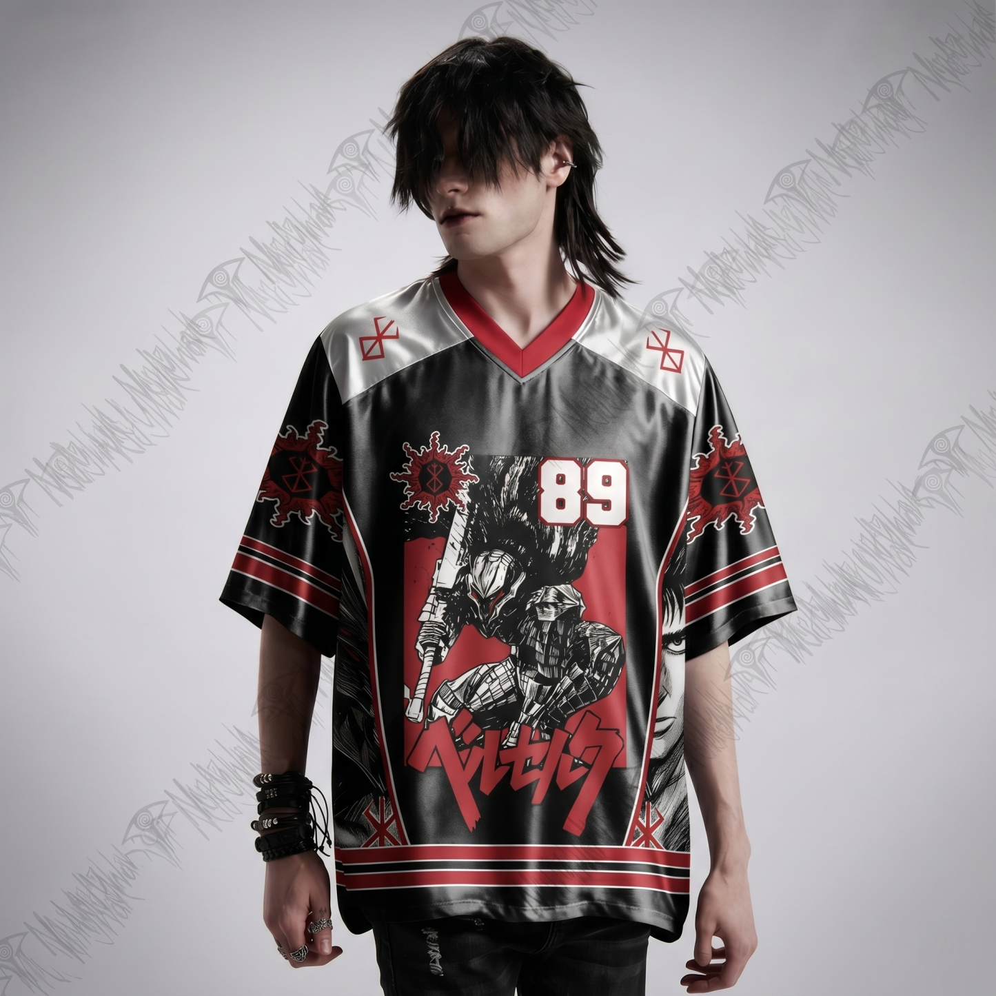 Black Swordsman Shiny Oversized Jersey