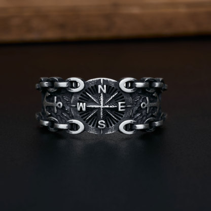 Compass Sterling Silver Ring