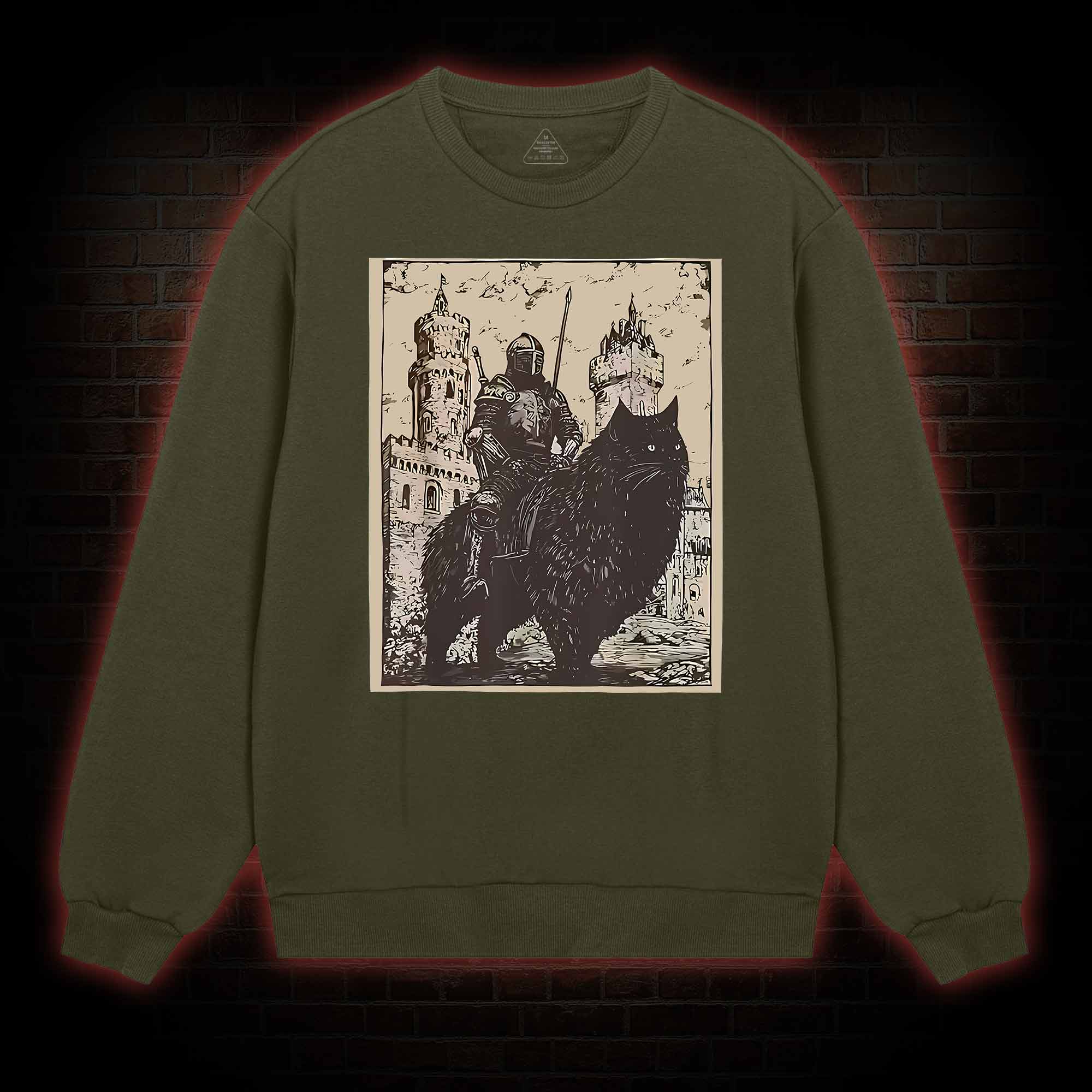 Knight Cat Rider Vintage Sweatshirt