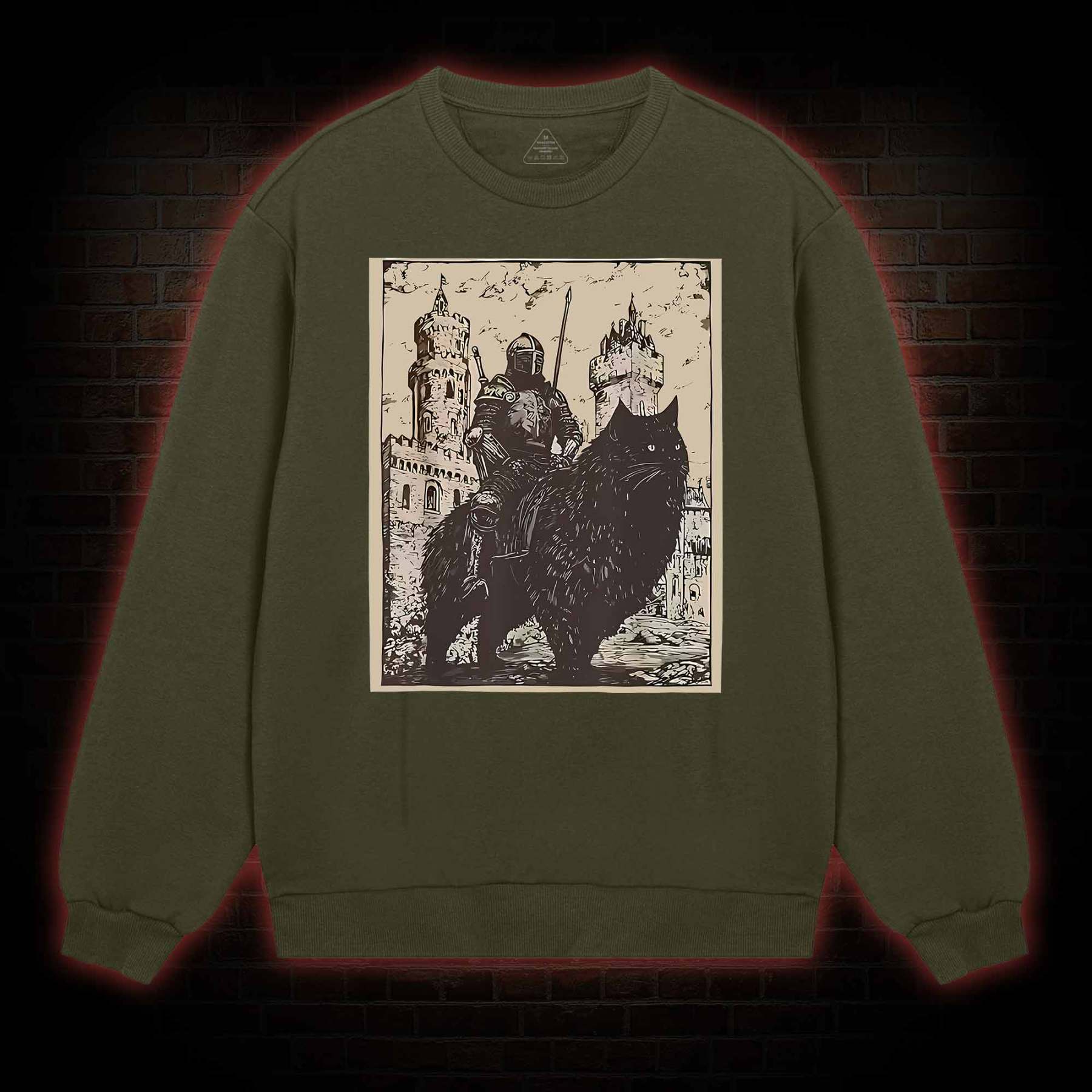 Knight Cat Rider Vintage Sweatshirt