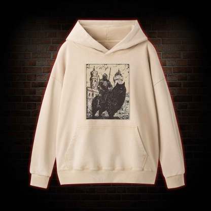 Knight Cat Rider Vintage Washed Hoodie