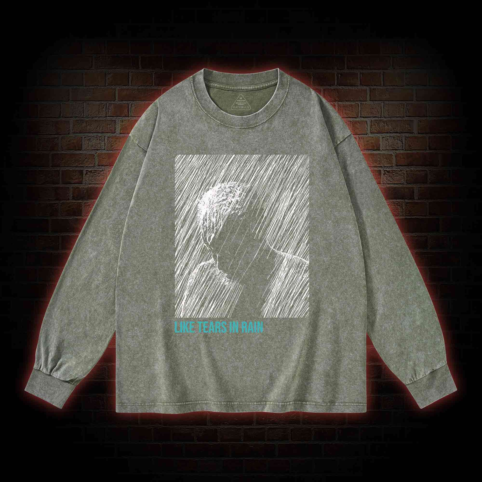 Like Tears In Rain Washed Long-Sleeve T-shirt