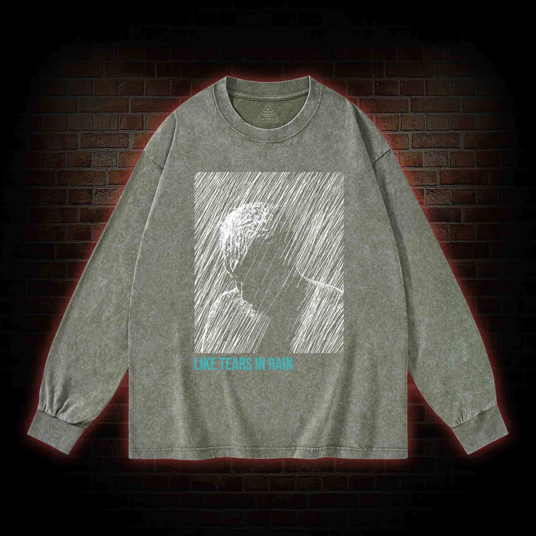 Like Tears In Rain Washed Long-Sleeve T-shirt