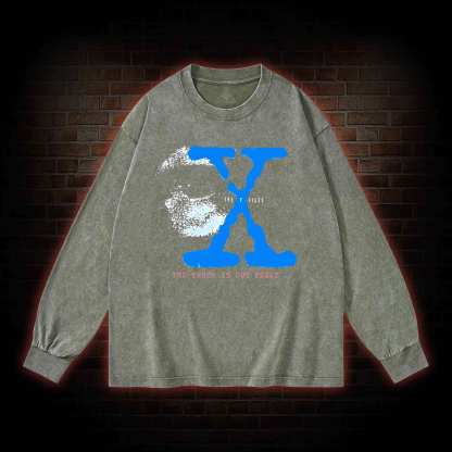 Retro The Truth is Out There Washed Long-Sleeve T-shirt