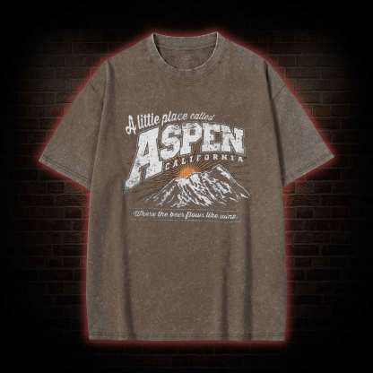 A Little Place Called Aspen California Washed T-shirt