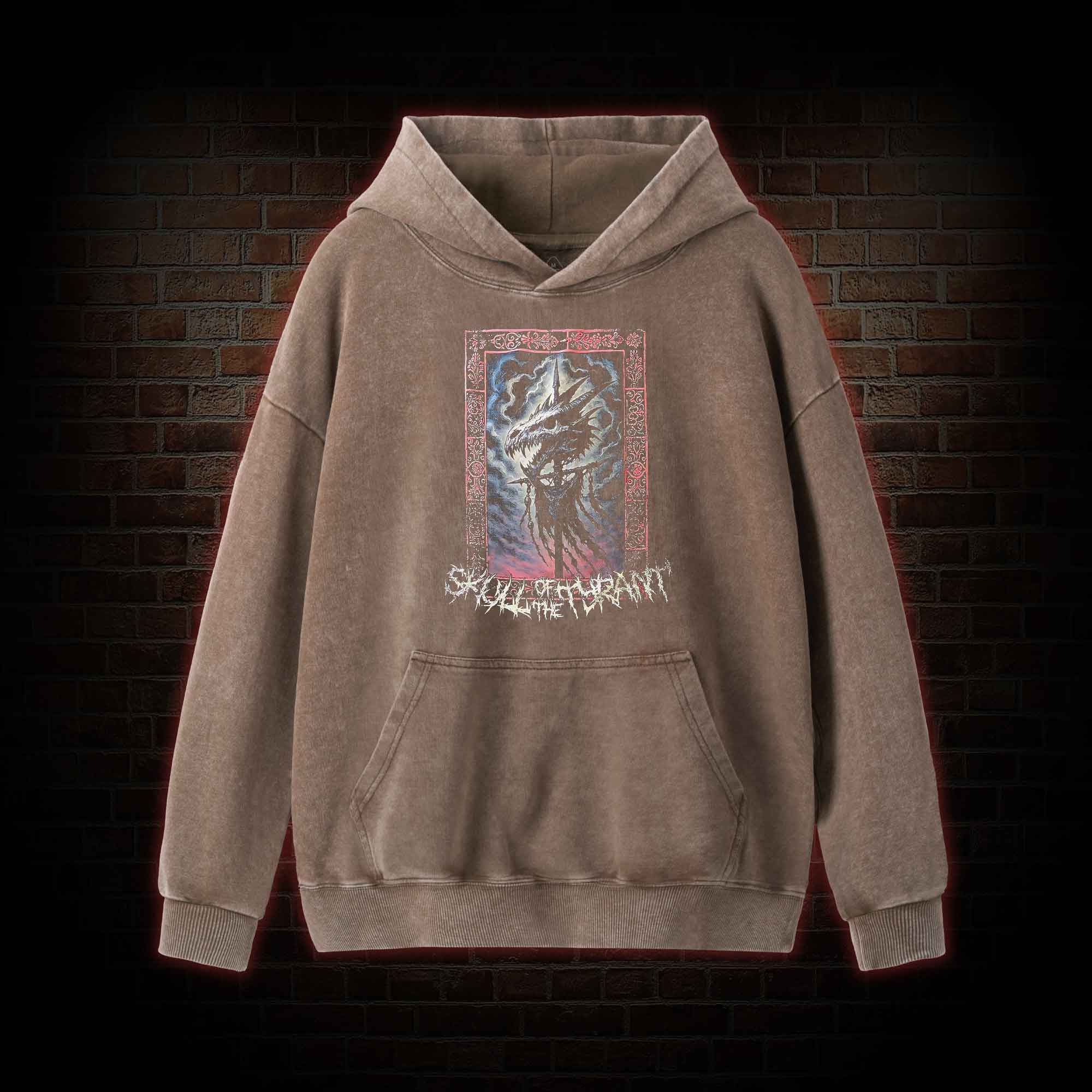 Dragon Skull Washed Hoodie