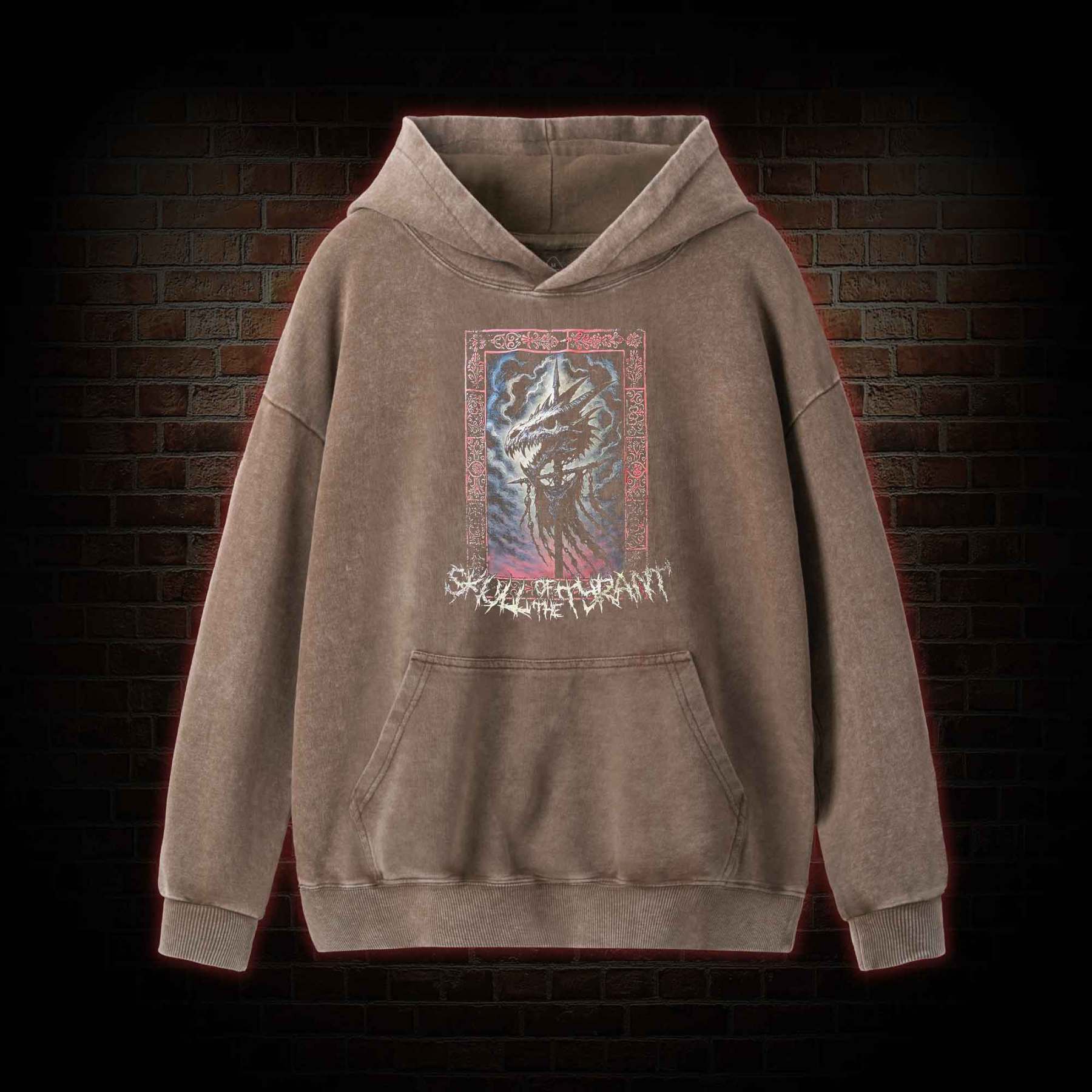 Dragon Skull Washed Hoodie