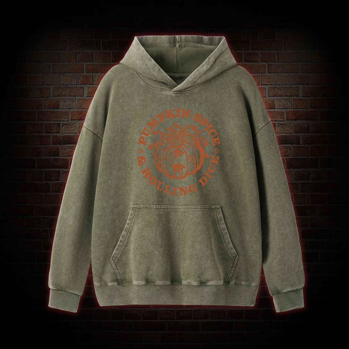 Pumpkin Spice and Rolling Dice Washed Hoodie