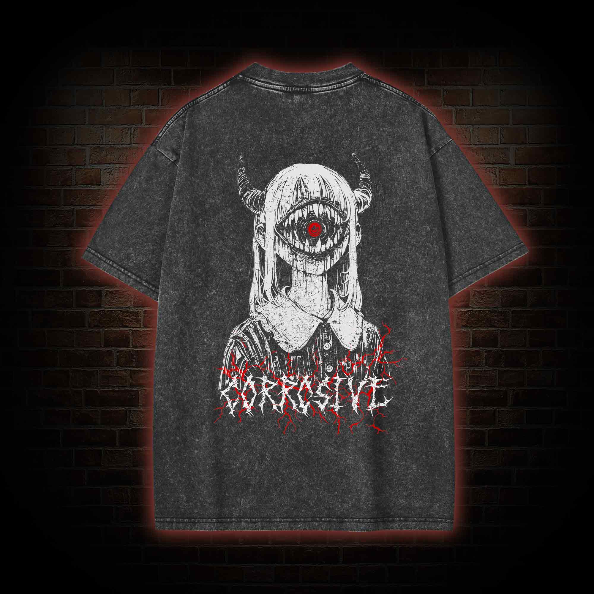 Corrosive Back Back Print Washed T-shirt