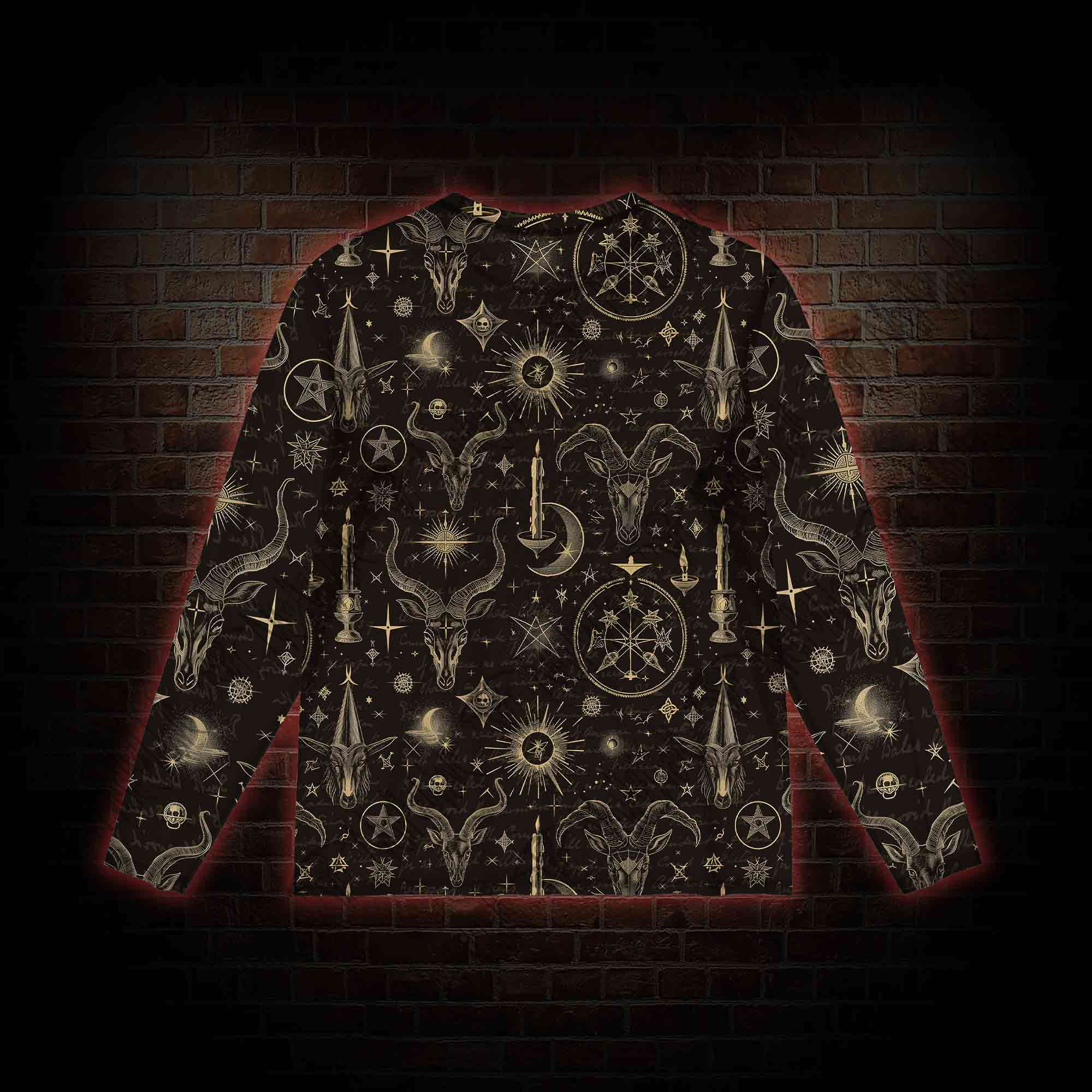 Baphomet Vintage Mesh Long Sleeve Top