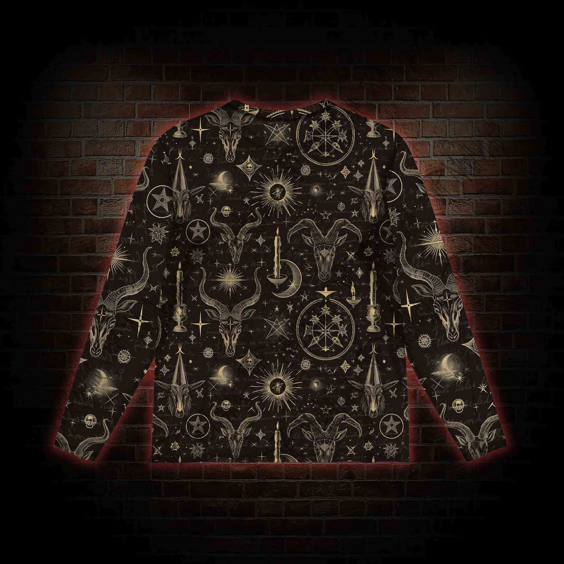 Baphomet Vintage Mesh Long Sleeve Top