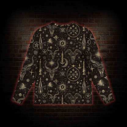 Baphomet Vintage Mesh Long Sleeve Top