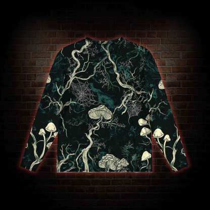 Mysterious Dark Forest Mesh Long Sleeve Top