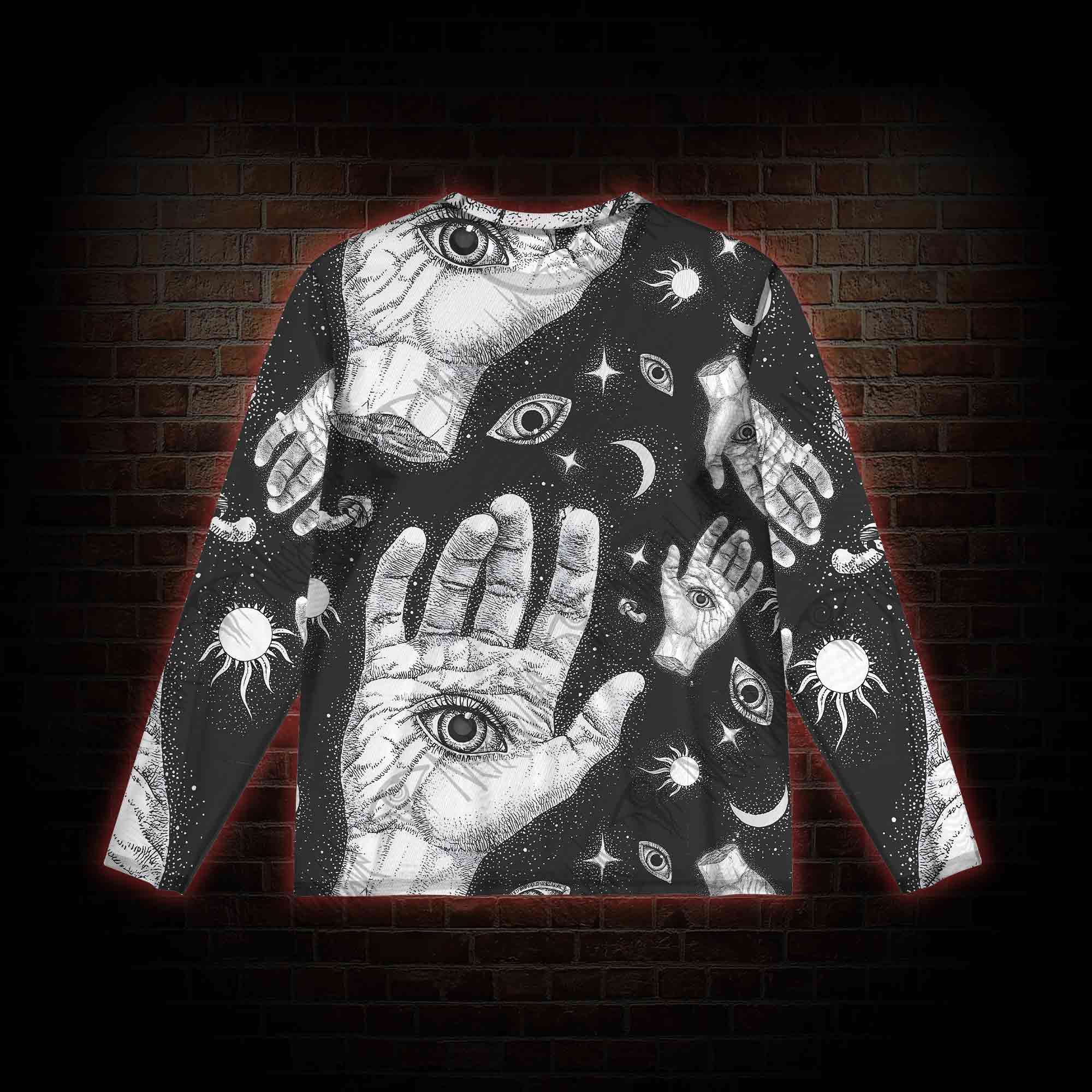 Mysterious Outer Space Mesh Long Sleeve Top