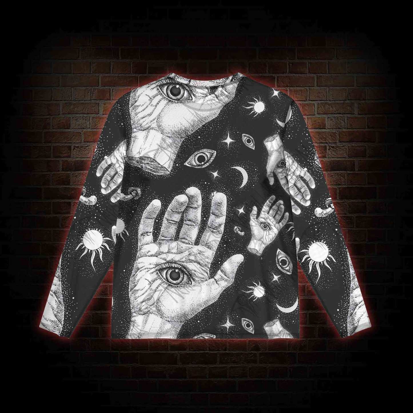 Mysterious Outer Space Mesh Long Sleeve Top