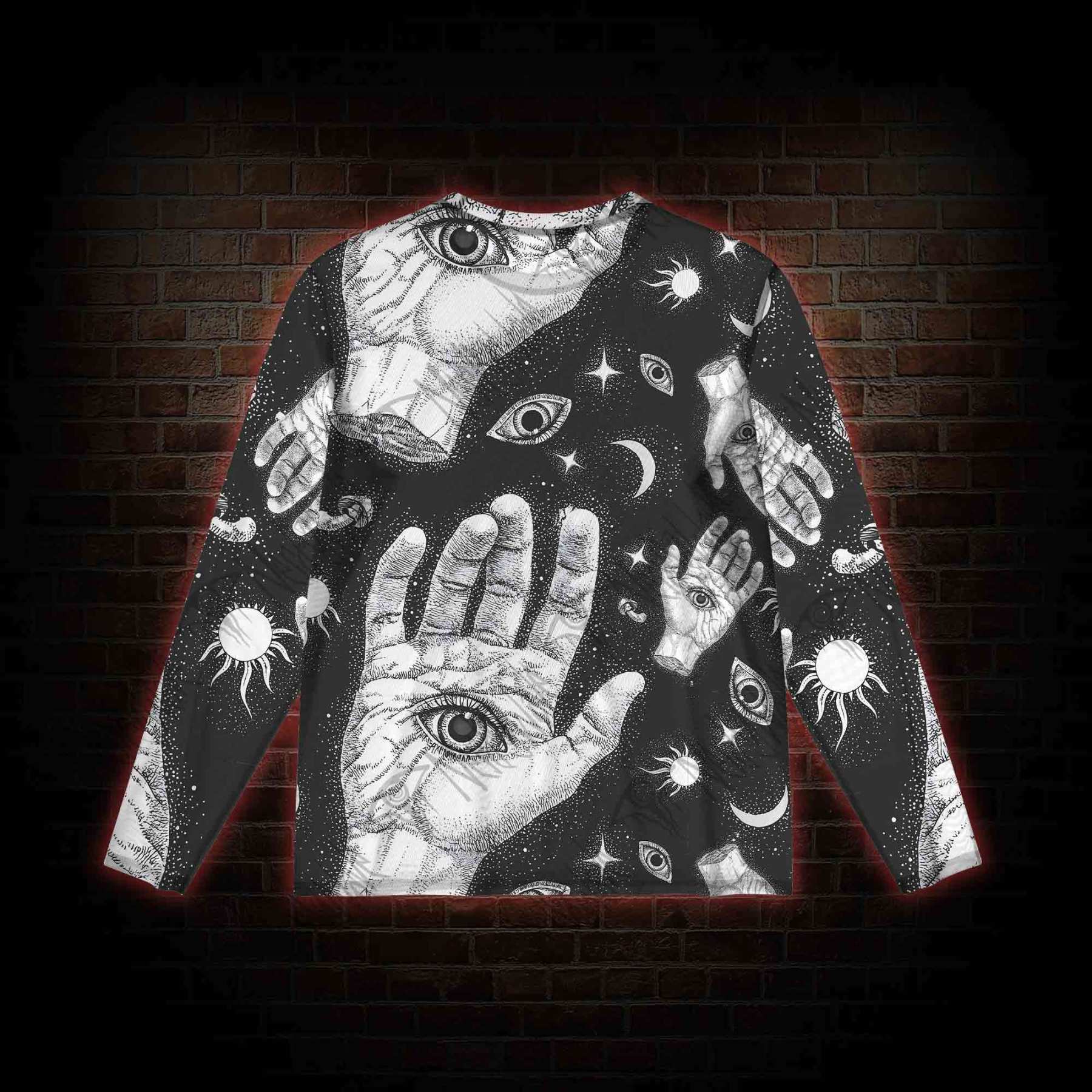 Mysterious Outer Space Mesh Long Sleeve Top