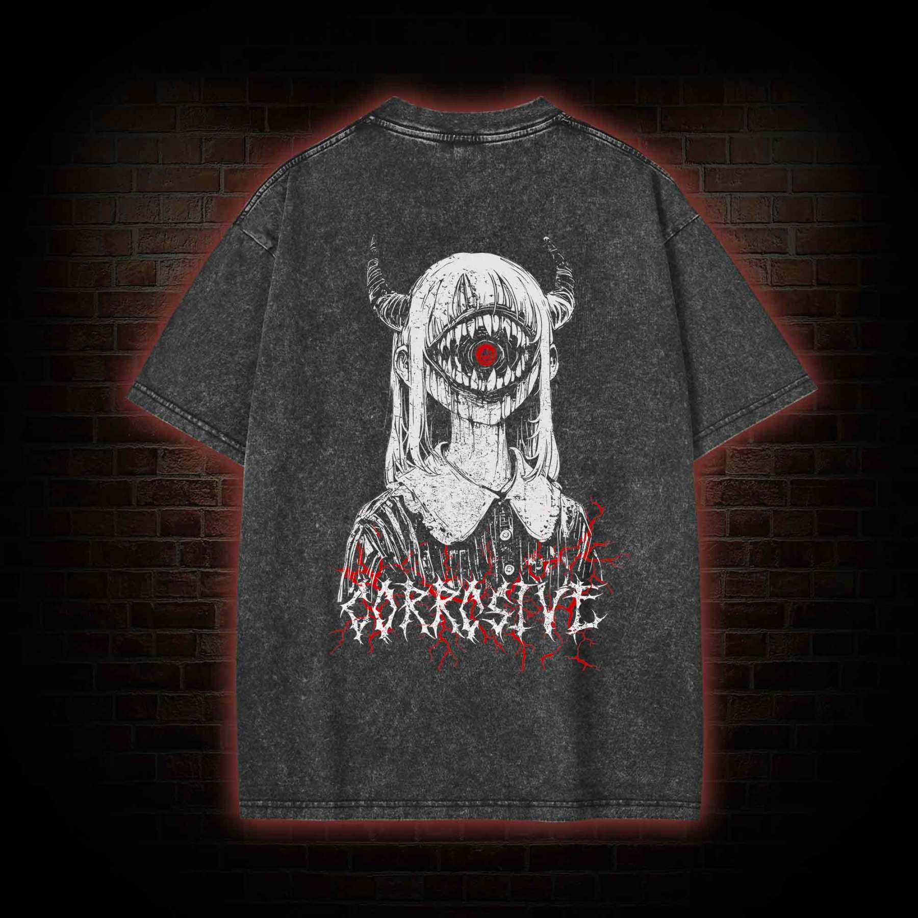 Corrosive Back Back Print Washed T-shirt