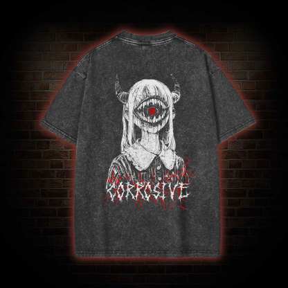 Corrosive Back Back Print Washed T-shirt