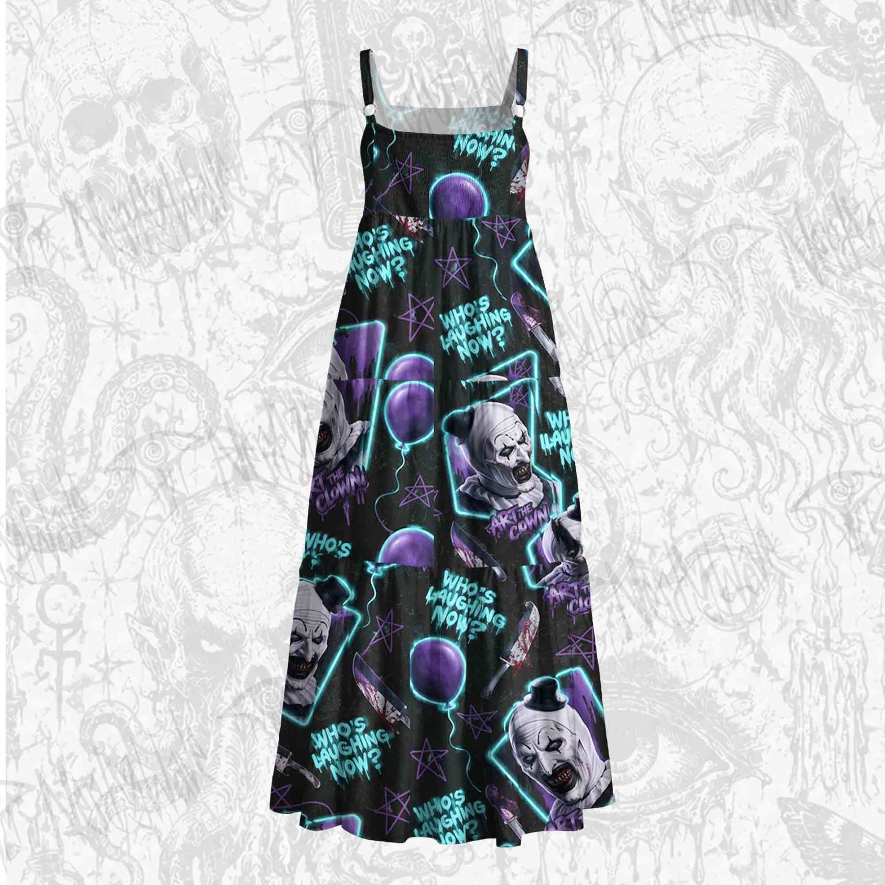Horror Who's Laughing Now? Wide Straps Maxi Dress