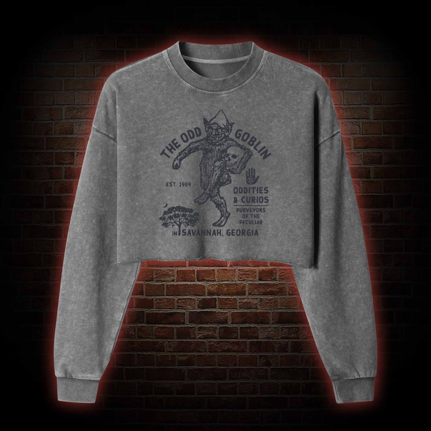 The Odd Goblin Washed Cropped Sweatshirts