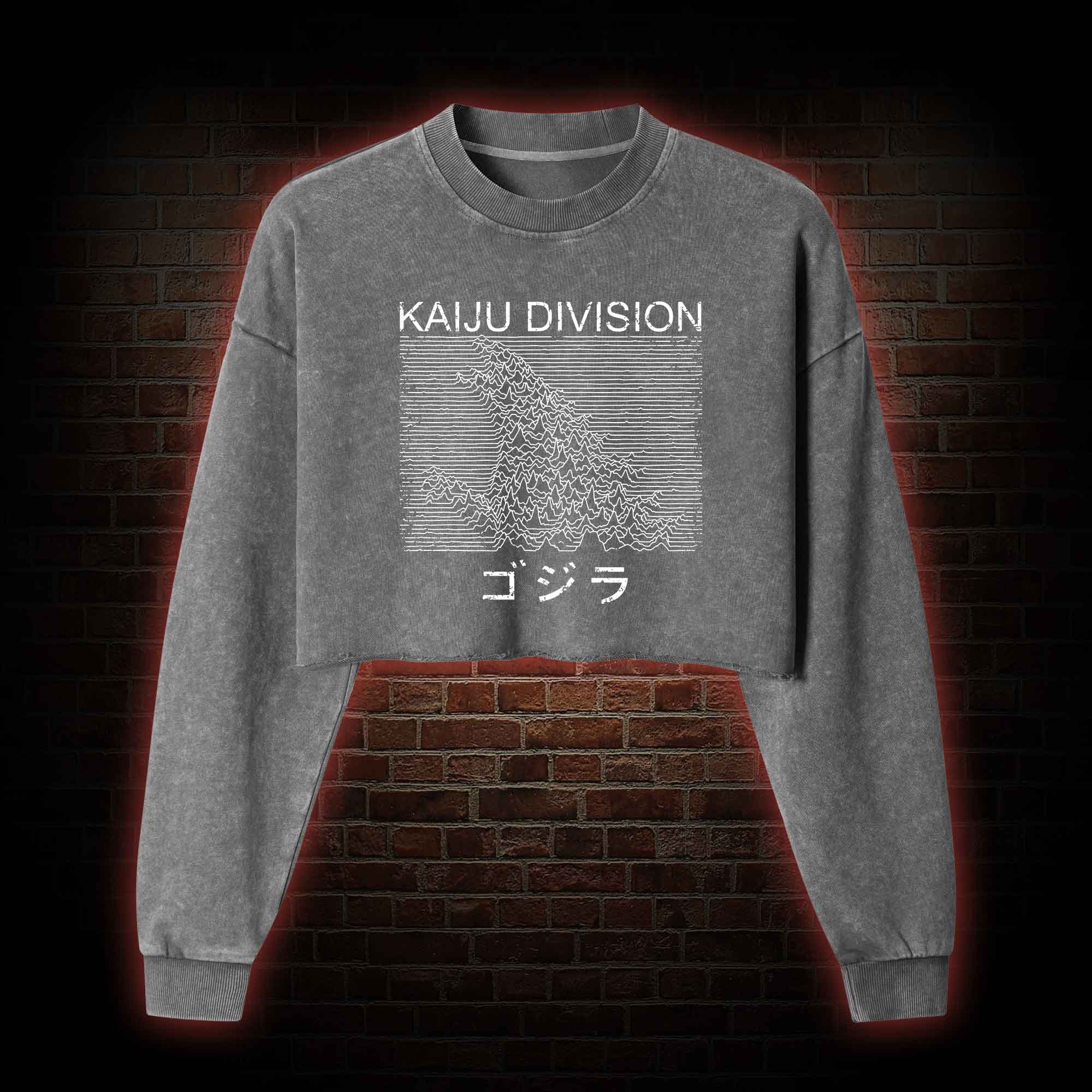 Kaiju Division Monster Washed Cropped Sweatshirts