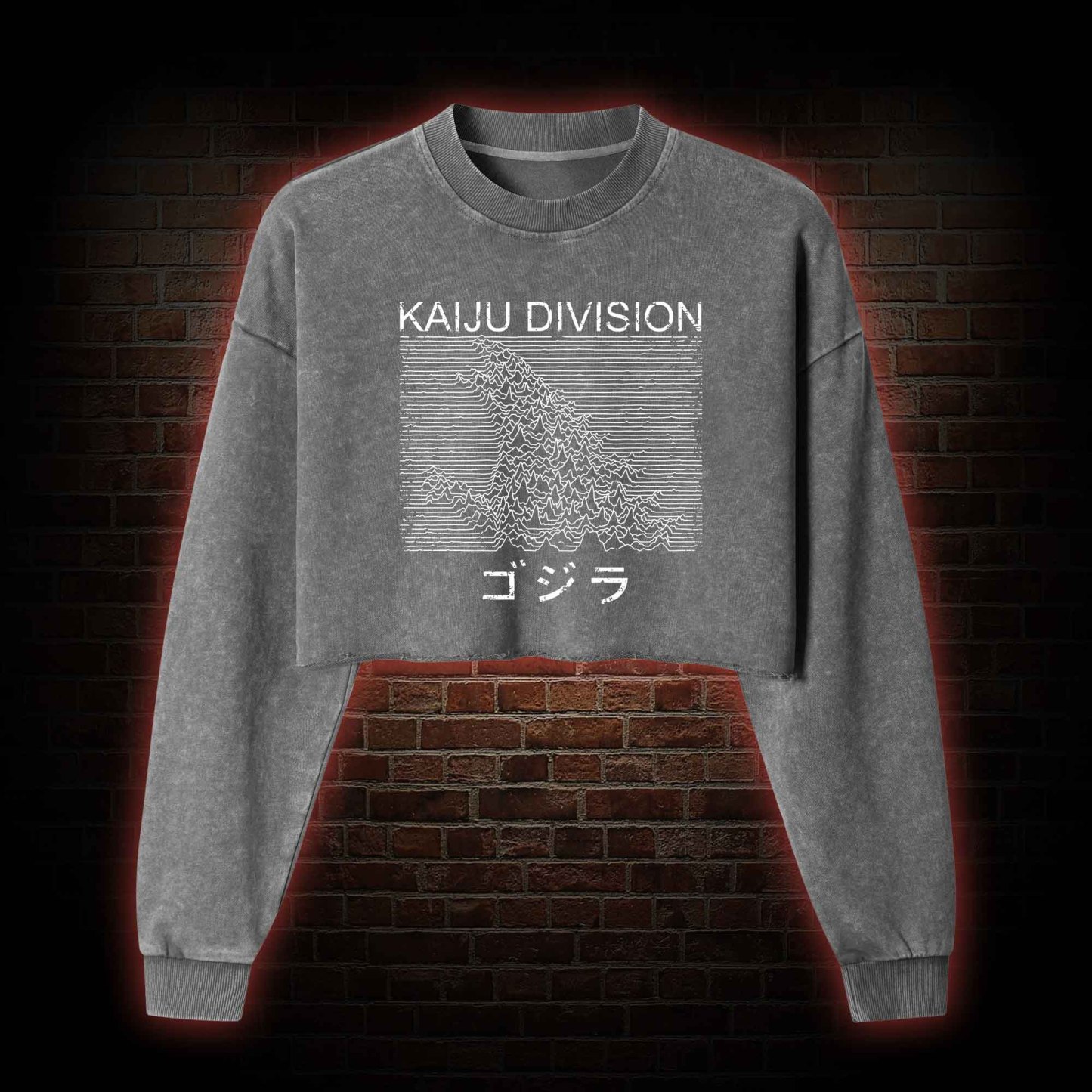 Kaiju Division Monster Washed Cropped Sweatshirts