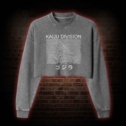 Kaiju Division Monster Washed Cropped Sweatshirts