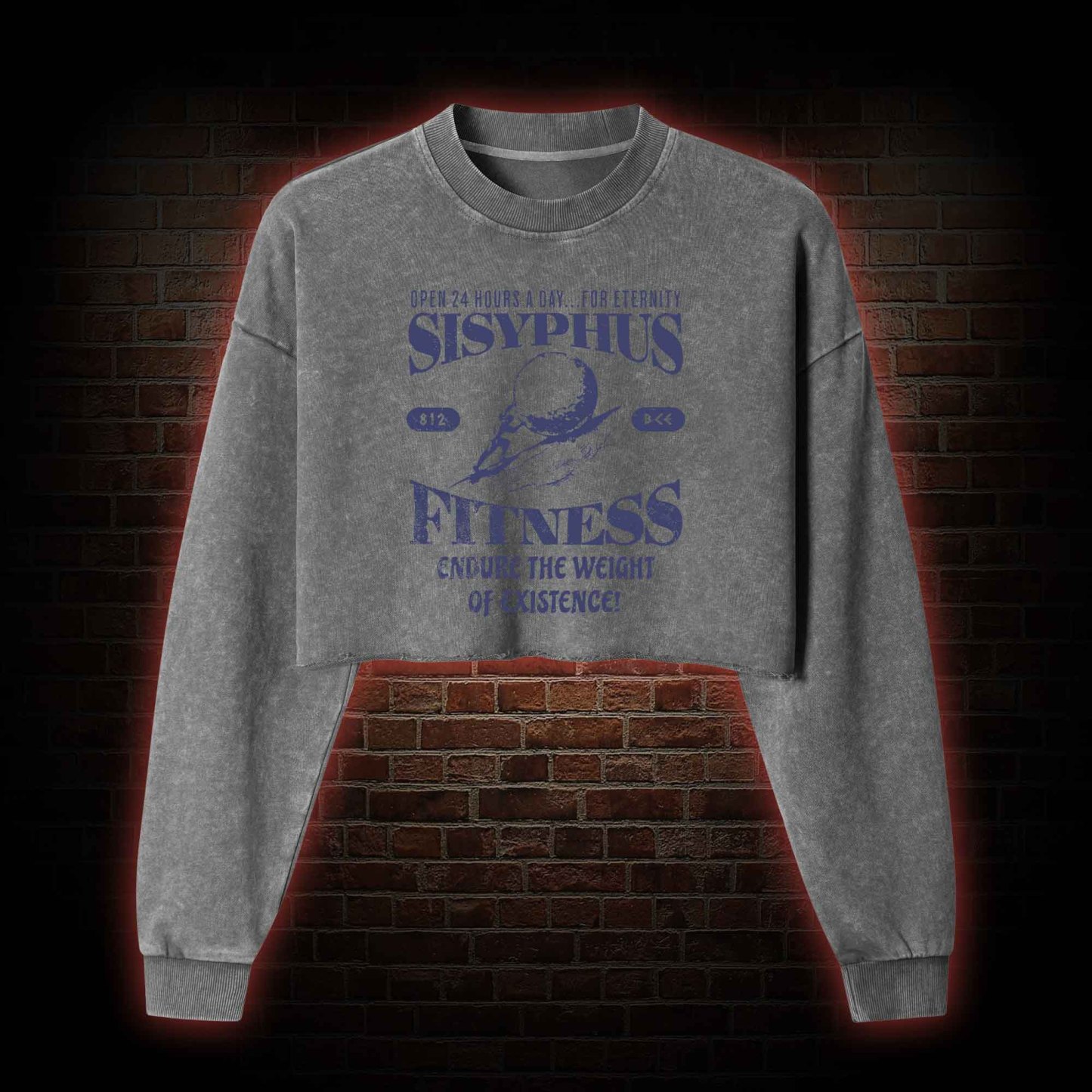 Sisyphus Fitness Washed Cropped Sweatshirts