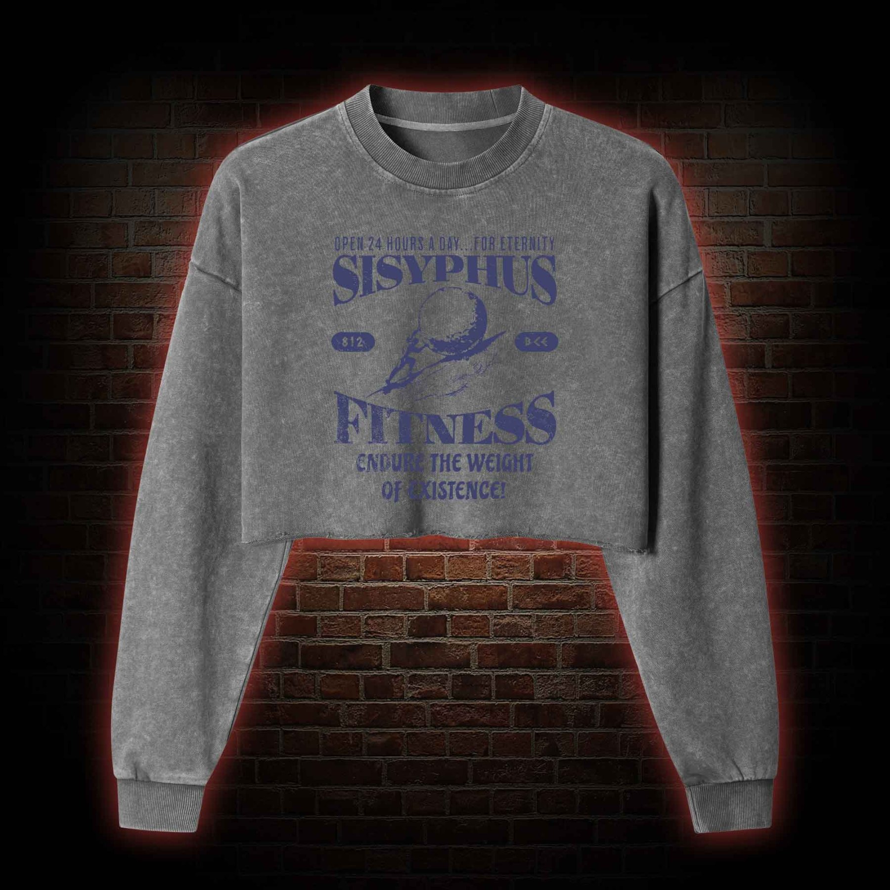 Sisyphus Fitness Washed Cropped Sweatshirts