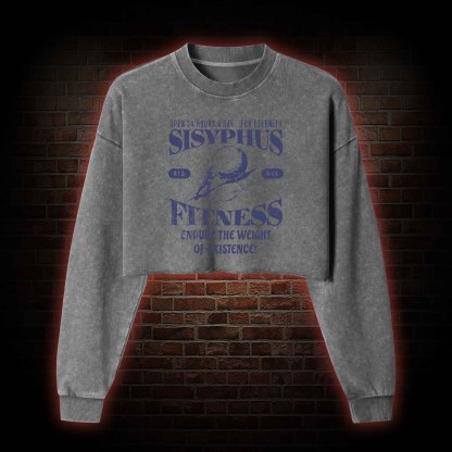 Sisyphus Fitness Washed Cropped Sweatshirts