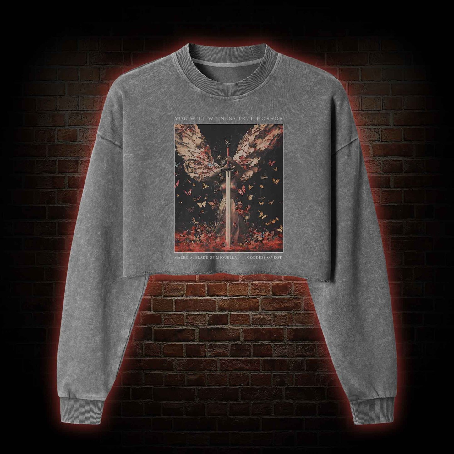 Goddess of Rot Washed Cropped Sweatshirts