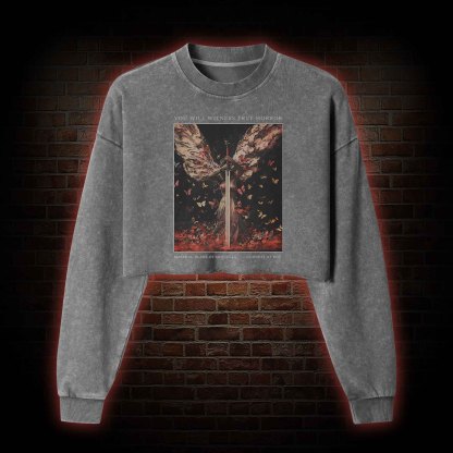 Goddess of Rot Washed Cropped Sweatshirts