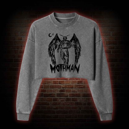 Mothman Washed Cropped Sweatshirts