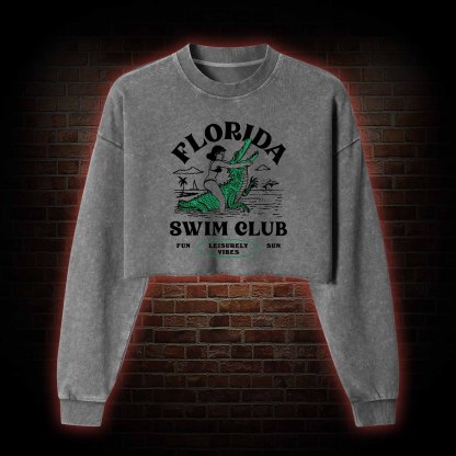 Florida Swim Club Washed Cropped Sweatshirts