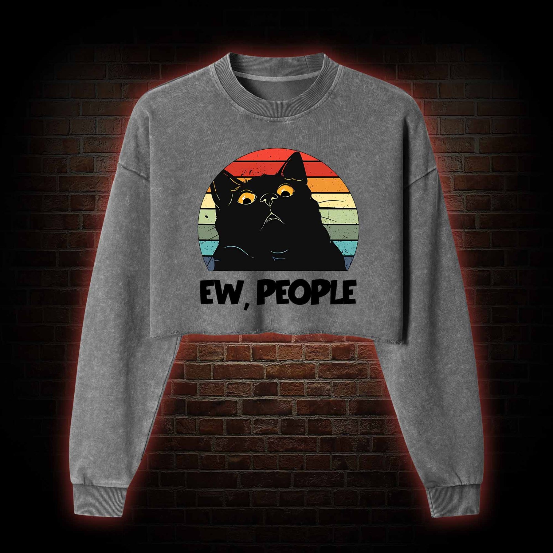 Ew People Washed Cropped Sweatshirts