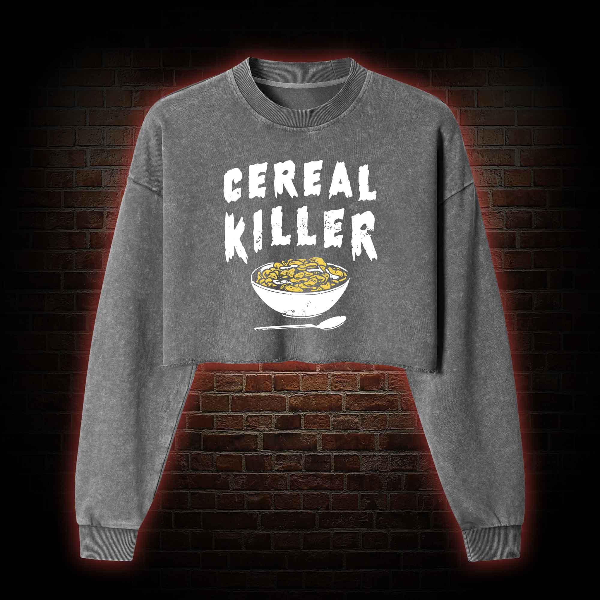 Cereal Killer Washed Cropped Sweatshirts