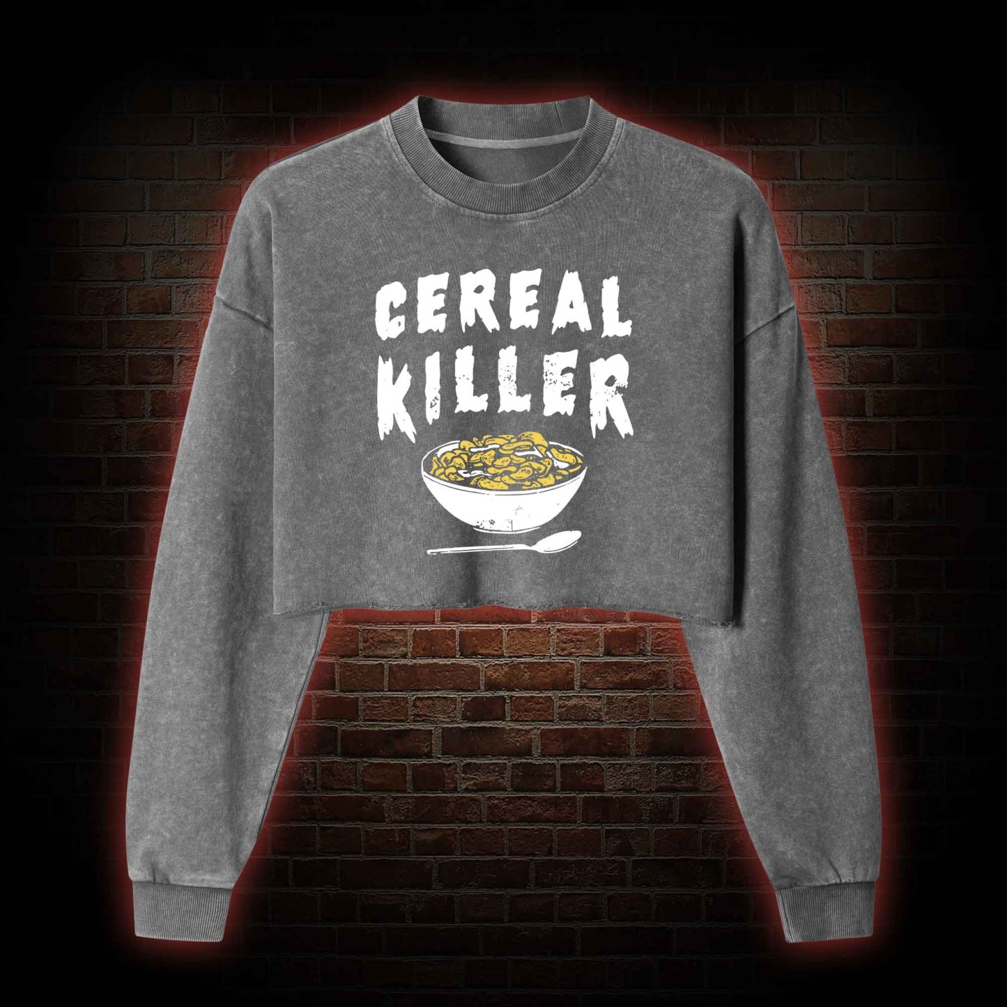 Cereal Killer Washed Cropped Sweatshirts