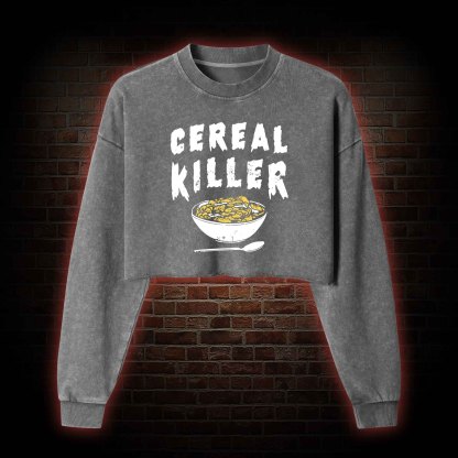 Cereal Killer Washed Cropped Sweatshirts