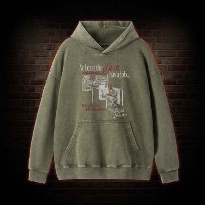 At Least the Devil.... Washed Hoodie