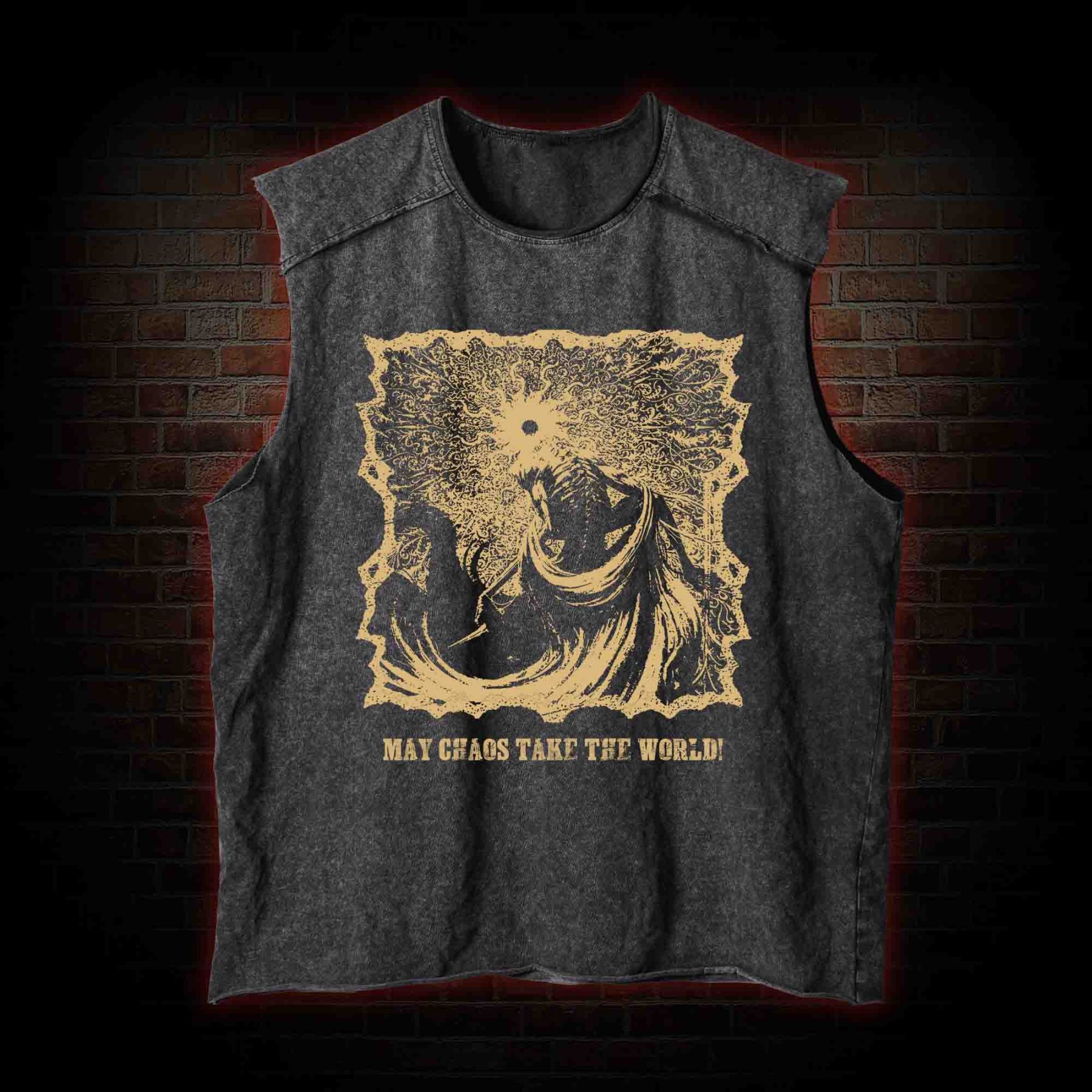 May Chaos Take The World Vintage Washed Tank Top