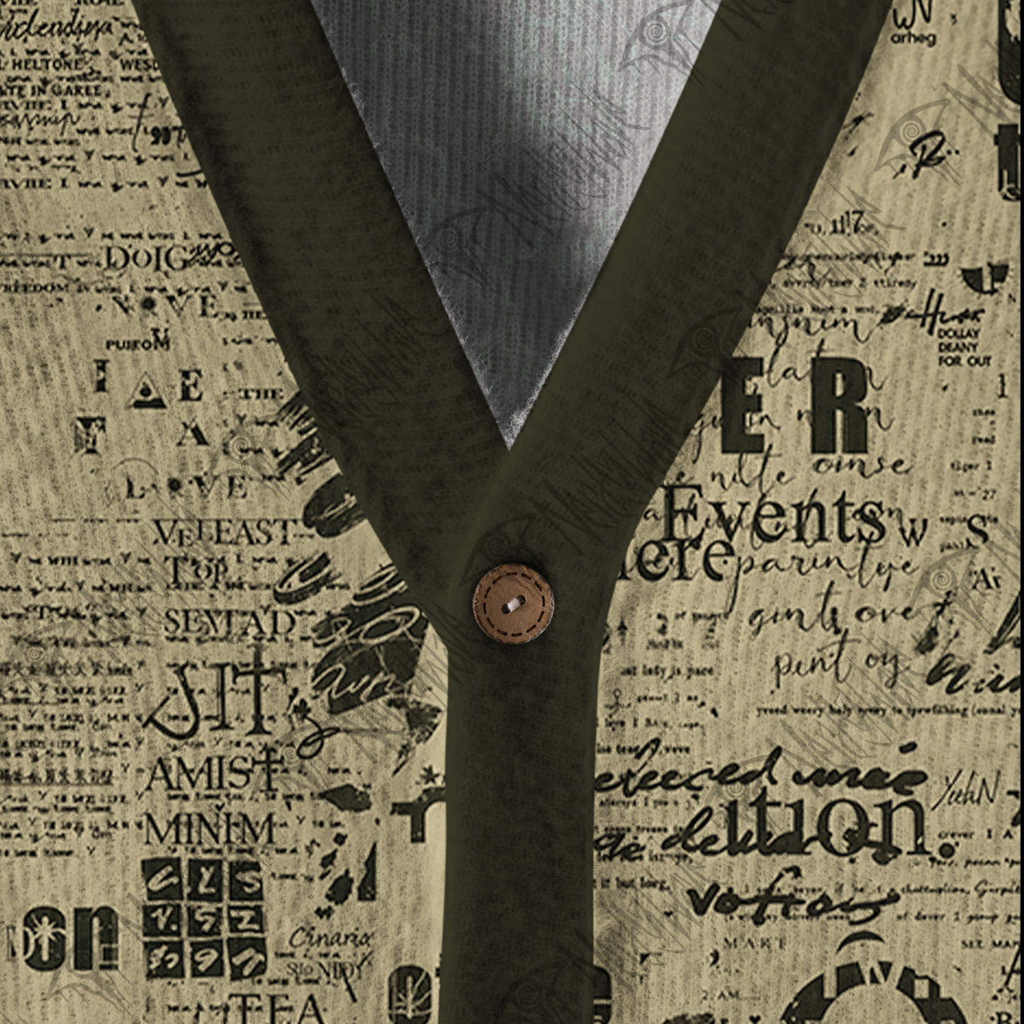 Alien Newspaper Cardigan Sweater