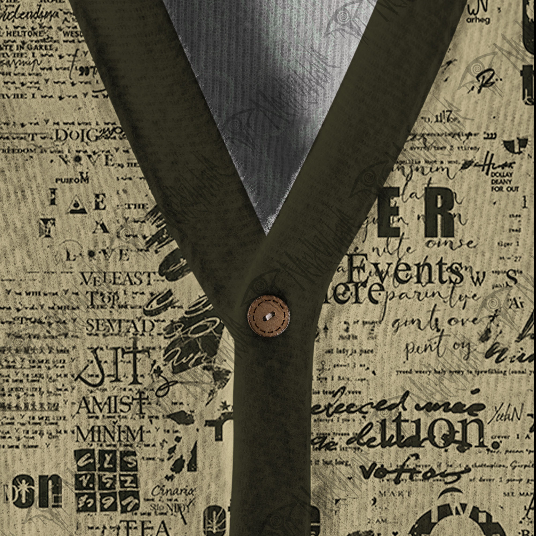 Alien Newspaper Cardigan Sweater