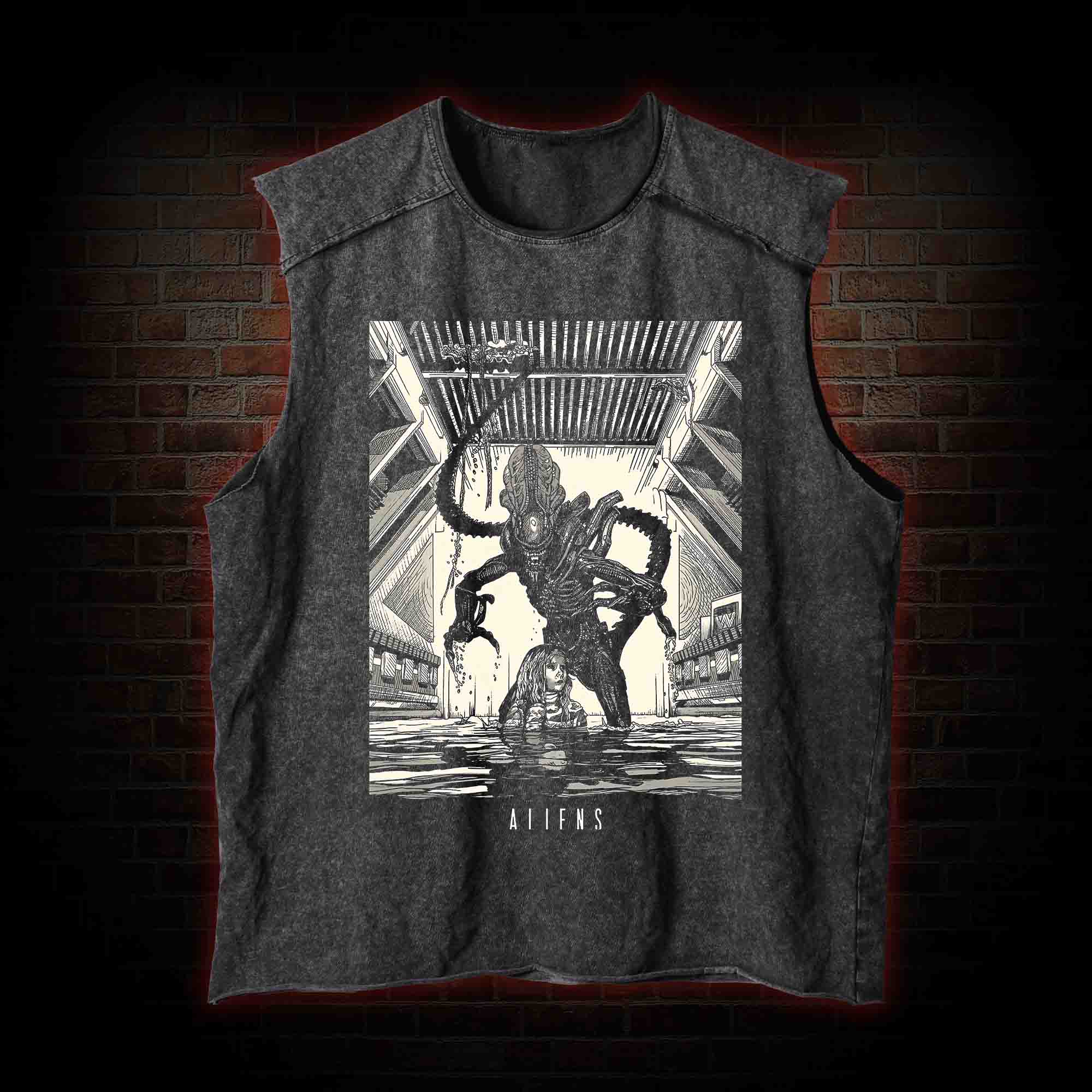 Retro Alien Vintage Washed Tank Top