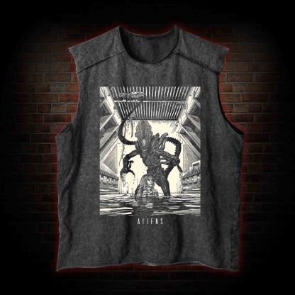 Retro Alien Vintage Washed Tank Top