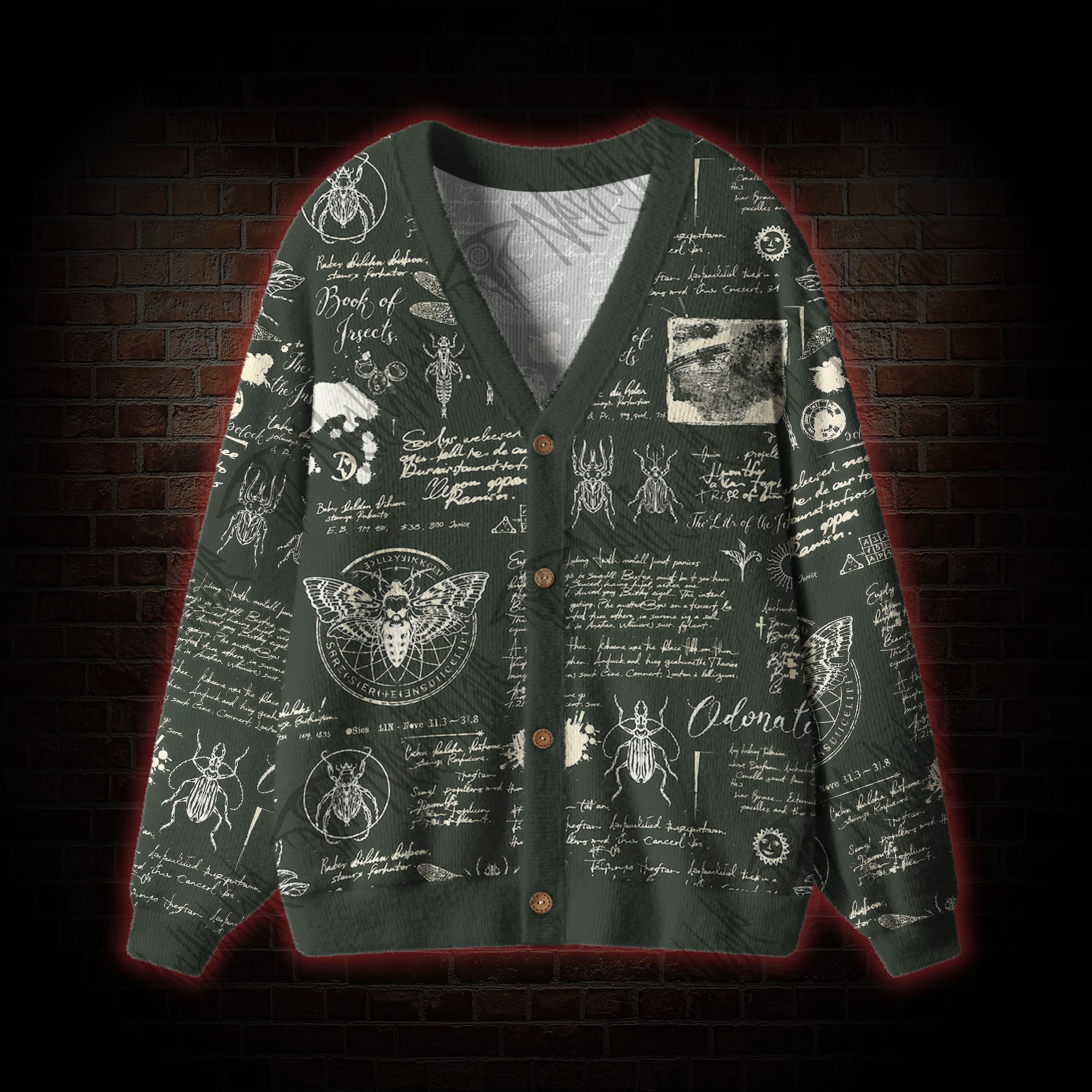 Retro Insects Cardigan Sweater