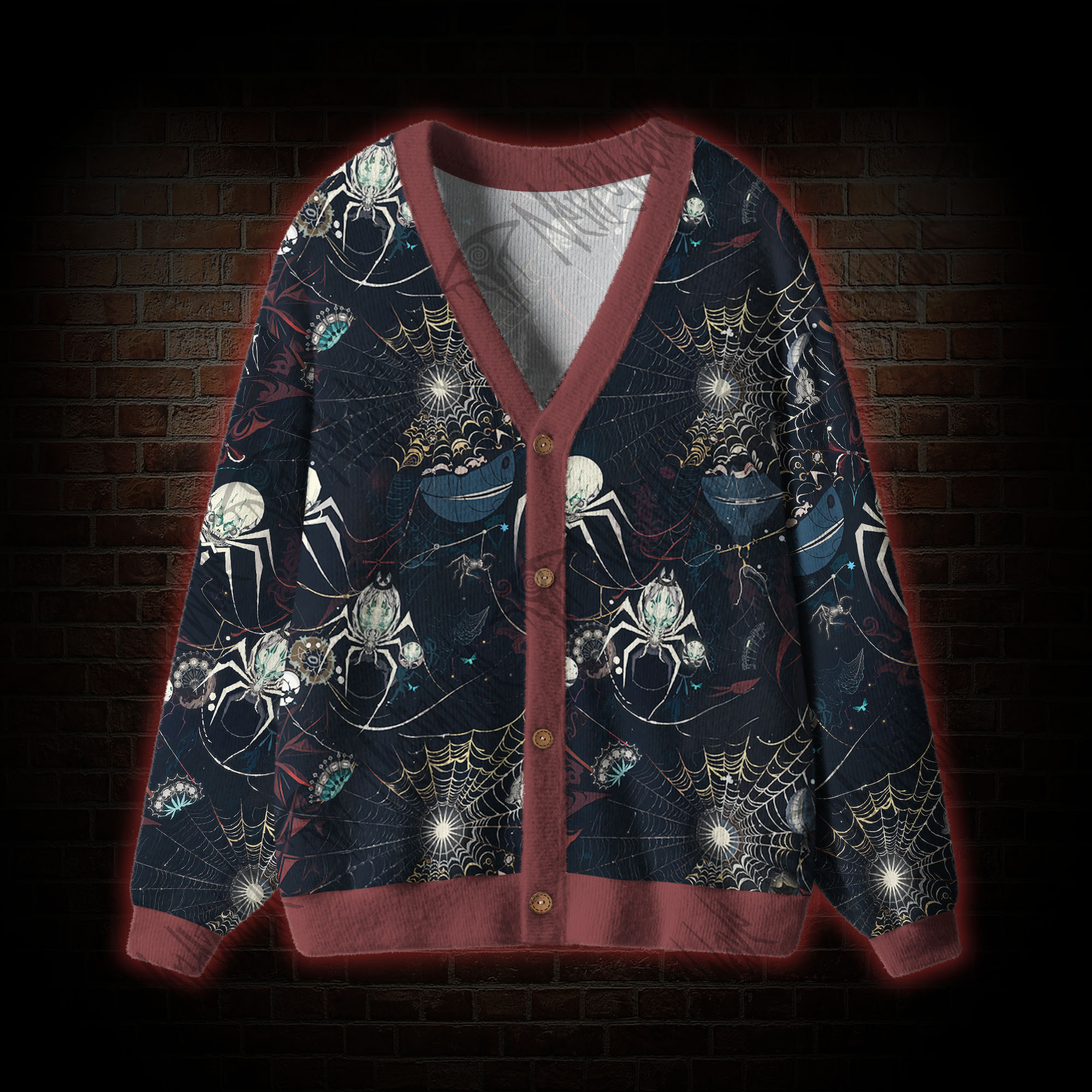 Shadowy Spiders Cardigan Sweater