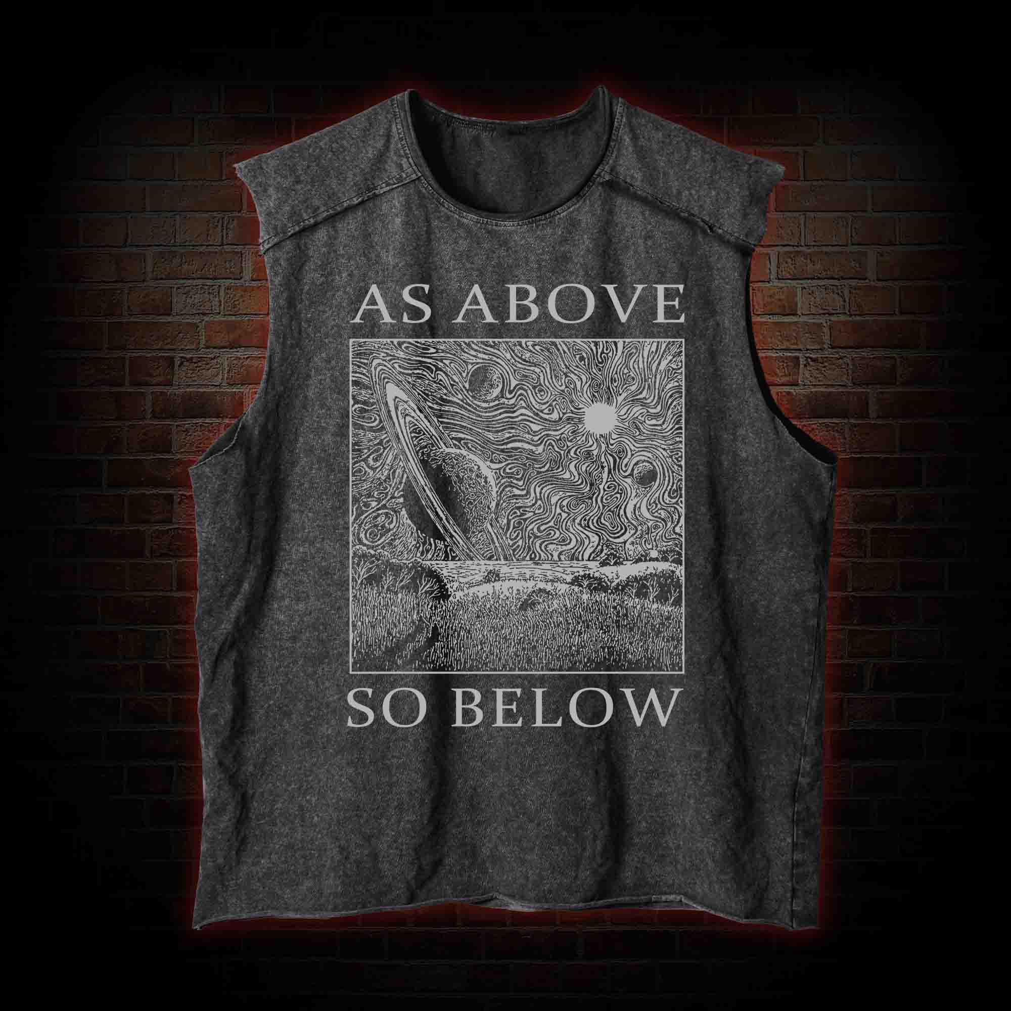 Retro As Above So Below Vintage Washed Tank Top