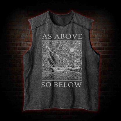 Retro As Above So Below Vintage Washed Tank Top